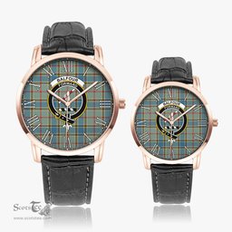Scottish Balfour Blue Family Crest Quartz Watch With Leather Strap - Tartan Watch Instafamous Quartz Leather Strap Plaid Watch Scottish Plaid Tartan Plaid - ScotsTee - scotstee.com