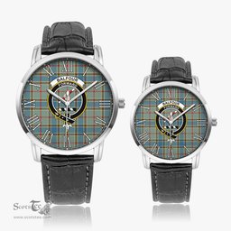 Scottish Balfour Blue Family Crest Quartz Watch With Leather Strap - Tartan Watch Instafamous Quartz Leather Strap Plaid Watch Scottish Plaid Tartan Plaid - ScotsTee - scotstee.com