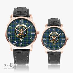 Scottish Baird Ancient Family Crest Quartz Watch With Leather Strap - Tartan Watch Instafamous Quartz Leather Strap Plaid Watch Scottish Plaid Tartan Plaid - ScotsTee - scotstee.com