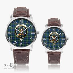 Scottish Baird Ancient Family Crest Quartz Watch With Leather Strap - Tartan Watch Instafamous Quartz Leather Strap Plaid Watch Scottish Plaid Tartan Plaid - ScotsTee - scotstee.com