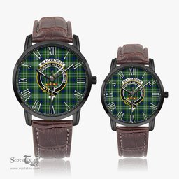 Scottish Blackadder Family Crest Quartz Watch With Leather Strap - Tartan Watch Instafamous Quartz Leather Strap Plaid Watch Scottish Plaid Tartan Plaid - ScotsTee - scotstee.com