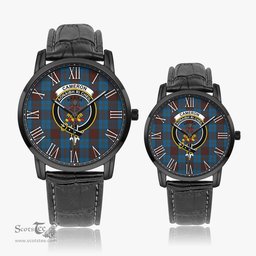 Scottish Cameron Hunting Family Crest Quartz Watch With Leather Strap - Tartan Watch Instafamous Quartz Leather Strap Plaid Watch Scottish Plaid Tartan Plaid - ScotsTee - scotstee.com