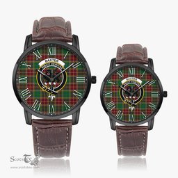 Scottish Baxter Family Crest Quartz Watch With Leather Strap - Tartan Watch Instafamous Quartz Leather Strap Plaid Watch Scottish Plaid Tartan Plaid - ScotsTee - scotstee.com