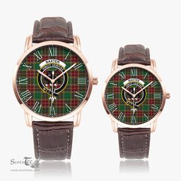 Scottish Baxter Family Crest Quartz Watch With Leather Strap - Tartan Watch Instafamous Quartz Leather Strap Plaid Watch Scottish Plaid Tartan Plaid - ScotsTee - scotstee.com
