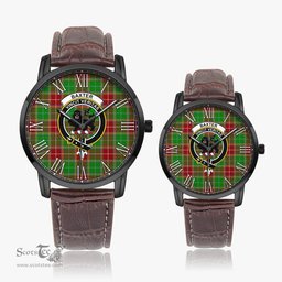 Scottish Baxter Modern Family Crest Quartz Watch With Leather Strap - Tartan Watch Instafamous Quartz Leather Strap Plaid Watch Scottish Plaid Tartan Plaid - ScotsTee - scotstee.com