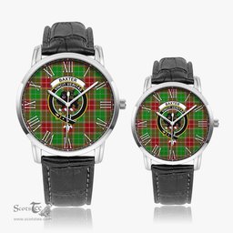 Scottish Baxter Modern Family Crest Quartz Watch With Leather Strap - Tartan Watch Instafamous Quartz Leather Strap Plaid Watch Scottish Plaid Tartan Plaid - ScotsTee - scotstee.com