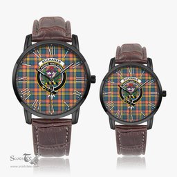 Scottish Buchanan Ancient Family Crest Quartz Watch With Leather Strap - Tartan Watch Instafamous Quartz Leather Strap Plaid Watch Scottish Plaid Tartan Plaid - ScotsTee - scotstee.com