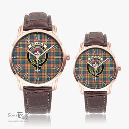 Scottish Buchanan Ancient Family Crest Quartz Watch With Leather Strap - Tartan Watch Instafamous Quartz Leather Strap Plaid Watch Scottish Plaid Tartan Plaid - ScotsTee - scotstee.com