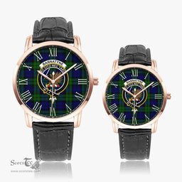 Scottish Bannatyne Family Crest Quartz Watch With Leather Strap - Tartan Watch Instafamous Quartz Leather Strap Plaid Watch Scottish Plaid Tartan Plaid - ScotsTee - scotstee.com