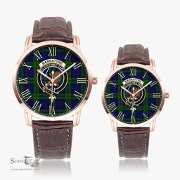 Scottish Bannatyne Family Crest Quartz Watch With Leather Strap - Tartan Watch Instafamous Quartz Leather Strap Plaid Watch Scottish Plaid Tartan Plaid - ScotsTee - scotstee.com