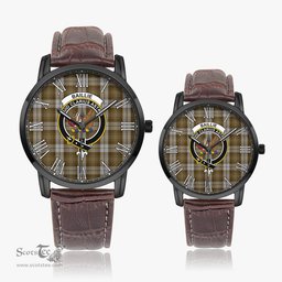 Scottish Baillie Dress Family Crest Quartz Watch With Leather Strap - Tartan Watch Instafamous Quartz Leather Strap Plaid Watch Scottish Plaid Tartan Plaid - ScotsTee - scotstee.com