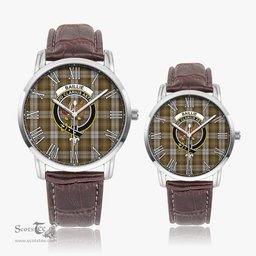 Scottish Baillie Dress Family Crest Quartz Watch With Leather Strap - Tartan Watch Instafamous Quartz Leather Strap Plaid Watch Scottish Plaid Tartan Plaid - ScotsTee - scotstee.com