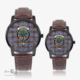 Scottish Anderson Modern Family Crest Quartz Watch With Leather Strap - Tartan Watch Instafamous Quartz Leather Strap Plaid Watch Scottish Plaid Tartan Plaid - ScotsTee - scotstee.com