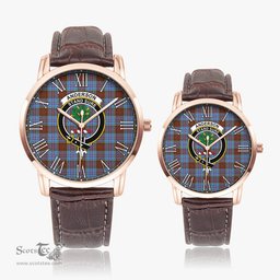 Scottish Anderson Modern Family Crest Quartz Watch With Leather Strap - Tartan Watch Instafamous Quartz Leather Strap Plaid Watch Scottish Plaid Tartan Plaid - ScotsTee - scotstee.com