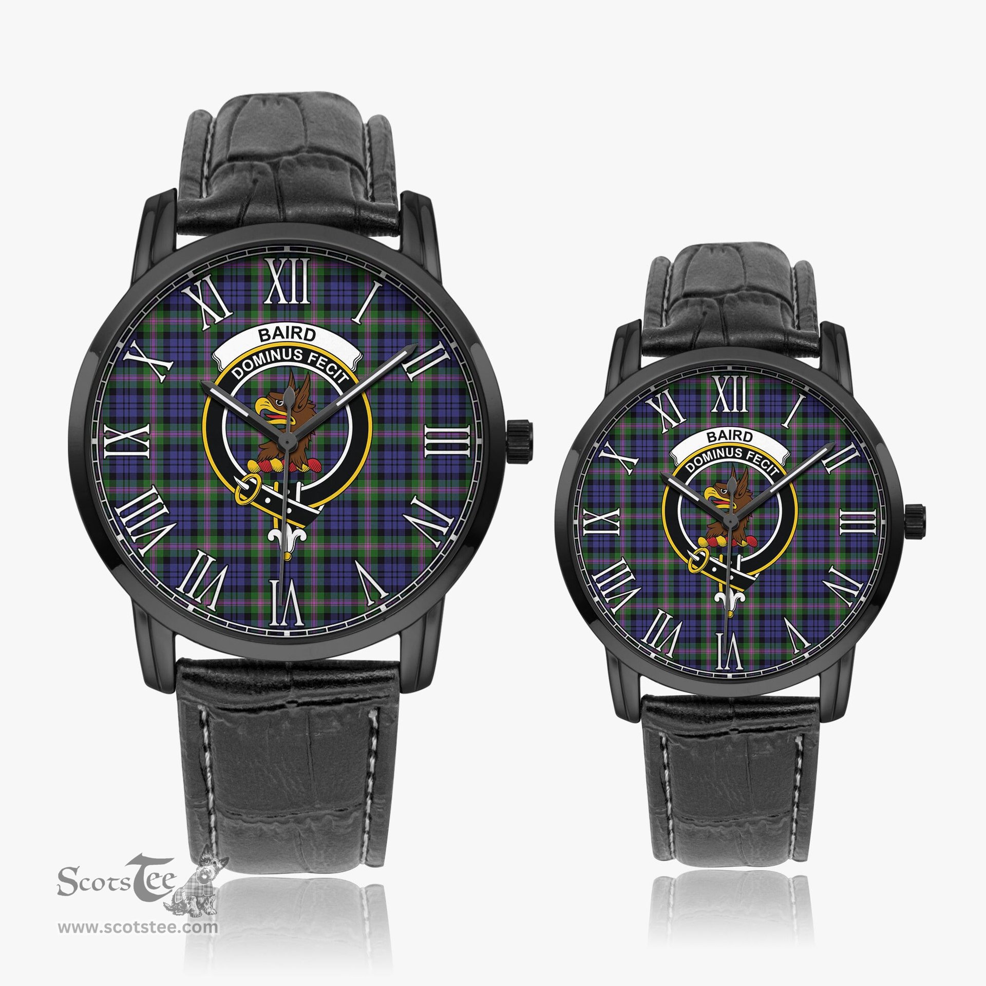 Scottish Baird Modern Family Crest Quartz Watch With Leather Strap - Tartan Watch Instafamous Quartz Leather Strap Plaid Watch Scottish Plaid Tartan Plaid - ScotsTee - scotstee.com