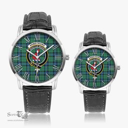 Scottish Armstrong Ancient Family Crest Quartz Watch With Leather Strap - Tartan Watch Instafamous Quartz Leather Strap Plaid Watch Scottish Plaid Tartan Plaid - ScotsTee - scotstee.com