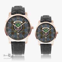Scottish Anderson Family Crest Quartz Watch With Leather Strap - Tartan Watch Instafamous Quartz Leather Strap Plaid Watch Scottish Plaid Tartan Plaid - ScotsTee - scotstee.com