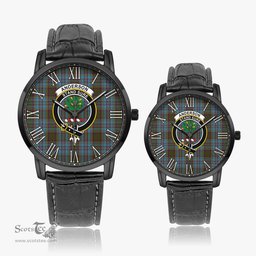 Scottish Anderson Family Crest Quartz Watch With Leather Strap - Tartan Watch Instafamous Quartz Leather Strap Plaid Watch Scottish Plaid Tartan Plaid - ScotsTee - scotstee.com