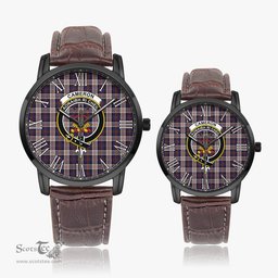 Scottish Cameron of Erracht Dress Family Crest Quartz Watch With Leather Strap - Tartan Watch Instafamous Quartz Leather Strap Plaid Watch Scottish Plaid Tartan Plaid - ScotsTee - scotstee.com