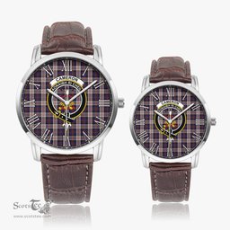 Scottish Cameron of Erracht Dress Family Crest Quartz Watch With Leather Strap - Tartan Watch Instafamous Quartz Leather Strap Plaid Watch Scottish Plaid Tartan Plaid - ScotsTee - scotstee.com