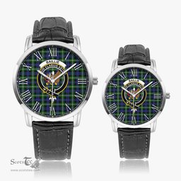 Scottish Baillie Modern Family Crest Quartz Watch With Leather Strap - Tartan Watch Instafamous Quartz Leather Strap Plaid Watch Scottish Plaid Tartan Plaid - ScotsTee - scotstee.com