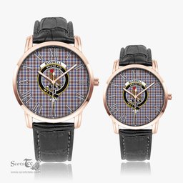 Scottish Boswell Family Crest Quartz Watch With Leather Strap - Tartan Watch Instafamous Quartz Leather Strap Plaid Watch Scottish Plaid Tartan Plaid - ScotsTee - scotstee.com