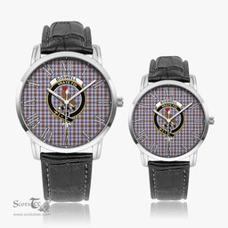Scottish Boswell Family Crest Quartz Watch With Leather Strap - Tartan Watch Instafamous Quartz Leather Strap Plaid Watch Scottish Plaid Tartan Plaid - ScotsTee - scotstee.com