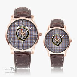 Scottish Boswell Family Crest Quartz Watch With Leather Strap - Tartan Watch Instafamous Quartz Leather Strap Plaid Watch Scottish Plaid Tartan Plaid - ScotsTee - scotstee.com