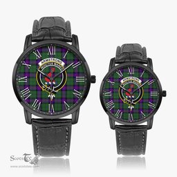 Scottish Armstrong Modern Family Crest Quartz Watch With Leather Strap - Tartan Watch Instafamous Quartz Leather Strap Plaid Watch Scottish Plaid Tartan Plaid - ScotsTee - scotstee.com