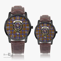 Scottish Balfour Modern Family Crest Quartz Watch With Leather Strap - Tartan Watch Instafamous Quartz Leather Strap Plaid Watch Scottish Plaid Tartan Plaid - ScotsTee - scotstee.com