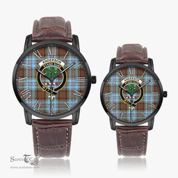 Scottish Anderson Ancient Family Crest Quartz Watch With Leather Strap - Tartan Watch Instafamous Quartz Leather Strap Plaid Watch Scottish Plaid Tartan Plaid - ScotsTee - scotstee.com