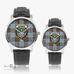 Scottish Anderson Ancient Family Crest Quartz Watch With Leather Strap - Tartan Watch Instafamous Quartz Leather Strap Plaid Watch Scottish Plaid Tartan Plaid - ScotsTee - scotstee.com