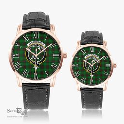Scottish Anstruther Family Crest Quartz Watch With Leather Strap - Tartan Watch Instafamous Quartz Leather Strap Plaid Watch Scottish Plaid Tartan Plaid - ScotsTee - scotstee.com