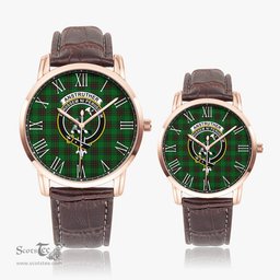Scottish Anstruther Family Crest Quartz Watch With Leather Strap - Tartan Watch Instafamous Quartz Leather Strap Plaid Watch Scottish Plaid Tartan Plaid - ScotsTee - scotstee.com