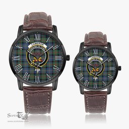 Scottish Cameron of Erracht Ancient Family Crest Quartz Watch With Leather Strap - Tartan Watch Instafamous Quartz Leather Strap Plaid Watch Scottish Plaid Tartan Plaid - ScotsTee - scotstee.com