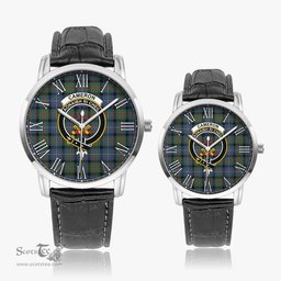 Scottish Cameron of Erracht Ancient Family Crest Quartz Watch With Leather Strap - Tartan Watch Instafamous Quartz Leather Strap Plaid Watch Scottish Plaid Tartan Plaid - ScotsTee - scotstee.com