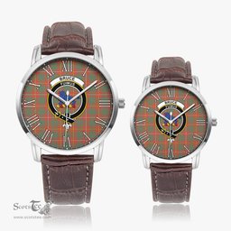 Scottish Bruce Ancient Family Crest Quartz Watch With Leather Strap - Tartan Watch Instafamous Quartz Leather Strap Plaid Watch Scottish Plaid Tartan Plaid - ScotsTee - scotstee.com