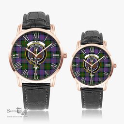 Scottish Blair Modern Family Crest Quartz Watch With Leather Strap - Tartan Watch Instafamous Quartz Leather Strap Plaid Watch Scottish Plaid Tartan Plaid - ScotsTee - scotstee.com