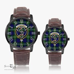 Scottish Bannerman Family Crest Quartz Watch With Leather Strap - Tartan Watch Instafamous Quartz Leather Strap Plaid Watch Scottish Plaid Tartan Plaid - ScotsTee - scotstee.com