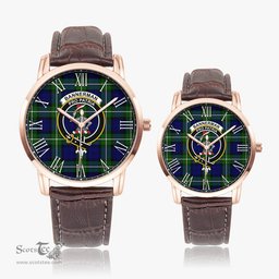 Scottish Bannerman Family Crest Quartz Watch With Leather Strap - Tartan Watch Instafamous Quartz Leather Strap Plaid Watch Scottish Plaid Tartan Plaid - ScotsTee - scotstee.com