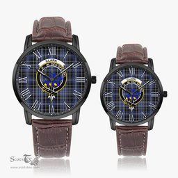 Scottish Clark (Lion) Family Crest Quartz Watch With Leather Strap - Tartan Watch Instafamous Quartz Leather Strap Plaid Watch Scottish Plaid Tartan Plaid - ScotsTee - scotstee.com
