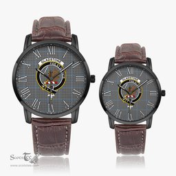 Scottish Gladstone Family Crest Quartz Watch With Leather Strap - Tartan Watch Instafamous Quartz Leather Strap Plaid Watch Scottish Plaid Tartan Plaid - ScotsTee - scotstee.com