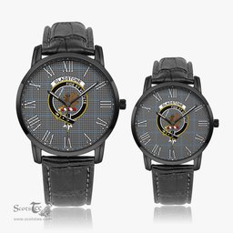 Scottish Gladstone Family Crest Quartz Watch With Leather Strap - Tartan Watch Instafamous Quartz Leather Strap Plaid Watch Scottish Plaid Tartan Plaid - ScotsTee - scotstee.com