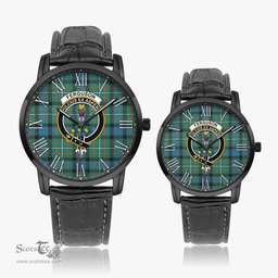 Scottish Ferguson Ancient Family Crest Quartz Watch With Leather Strap - Tartan Watch Instafamous Quartz Leather Strap Plaid Watch Scottish Plaid Tartan Plaid - ScotsTee - scotstee.com