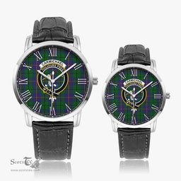 Scottish Carmichael Family Crest Quartz Watch With Leather Strap - Tartan Watch Instafamous Quartz Leather Strap Plaid Watch Scottish Plaid Tartan Plaid - ScotsTee - scotstee.com