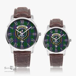Scottish Carmichael Family Crest Quartz Watch With Leather Strap - Tartan Watch Instafamous Quartz Leather Strap Plaid Watch Scottish Plaid Tartan Plaid - ScotsTee - scotstee.com