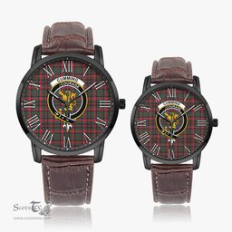 Scottish Cumming Hunting Modern Family Crest Quartz Watch With Leather Strap - Tartan Watch Instafamous Quartz Leather Strap Plaid Watch Scottish Plaid Tartan Plaid - ScotsTee - scotstee.com