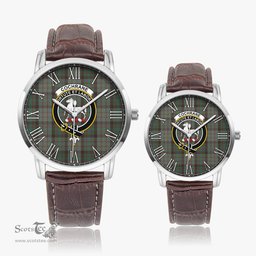 Scottish Cochrane Hunting Family Crest Quartz Watch With Leather Strap - Tartan Watch Instafamous Quartz Leather Strap Plaid Watch Scottish Plaid Tartan Plaid - ScotsTee - scotstee.com
