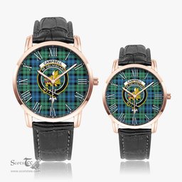 Scottish Campbell Ancient 01 Family Crest Quartz Watch With Leather Strap - Tartan Watch Instafamous Quartz Leather Strap Plaid Watch Scottish Plaid Tartan Plaid - ScotsTee - scotstee.com