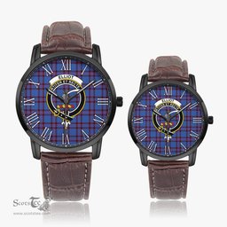 Scottish Elliot Modern Family Crest Quartz Watch With Leather Strap - Tartan Watch Instafamous Quartz Leather Strap Plaid Watch Scottish Plaid Tartan Plaid - ScotsTee - scotstee.com